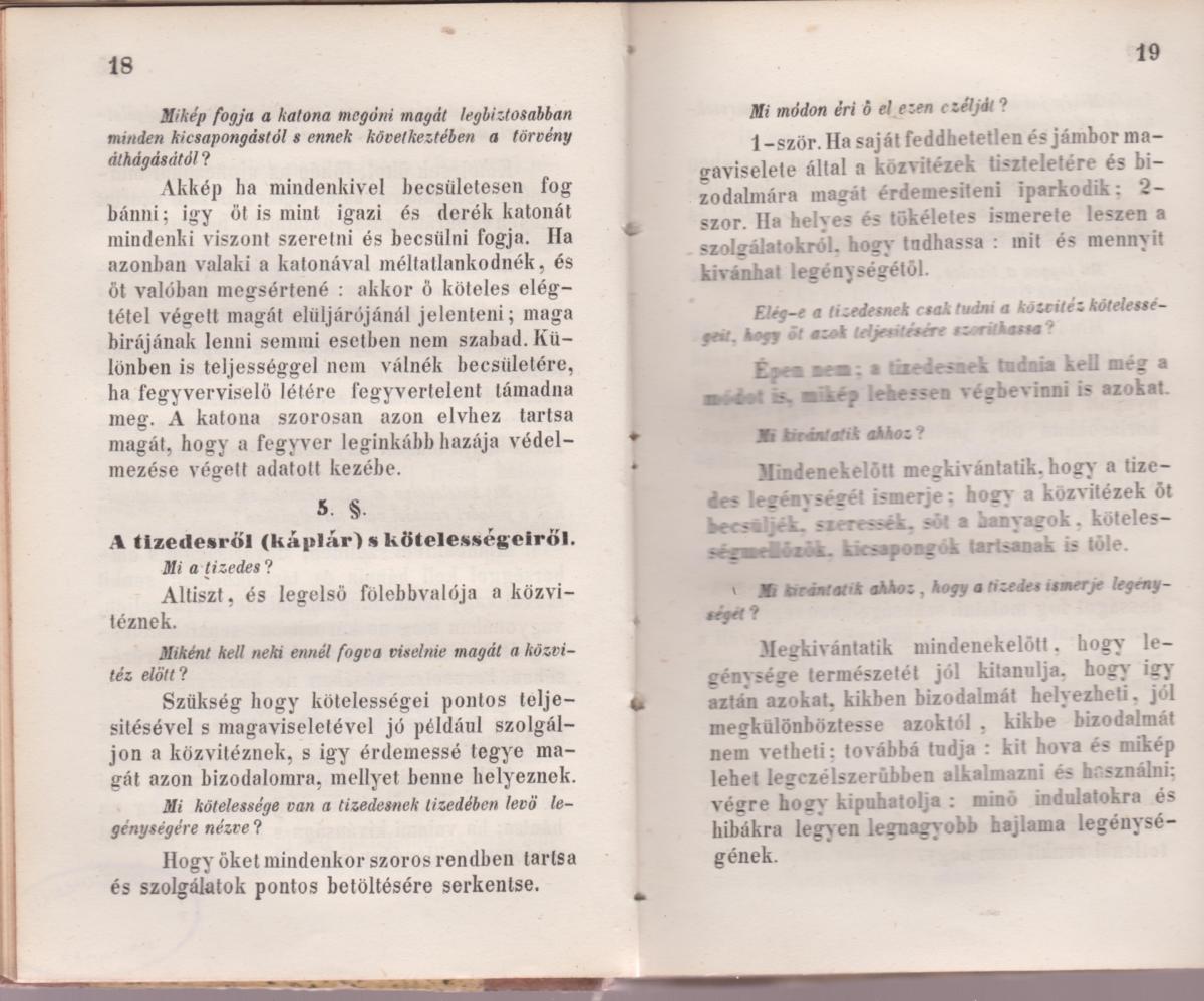 12. a tizedes feladatai